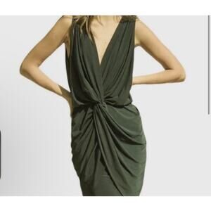 Misa Los Angeles Olive Green High Low Dress